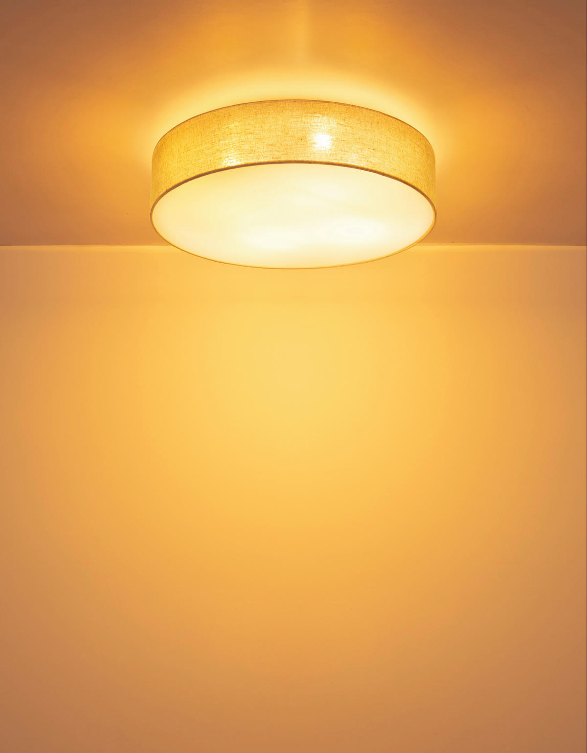 DECKENLEUCHTE Jule 58/15,5 cm   - Beige/Weiß, Design, Kunststoff/Textil (58/15,5cm) - Globo