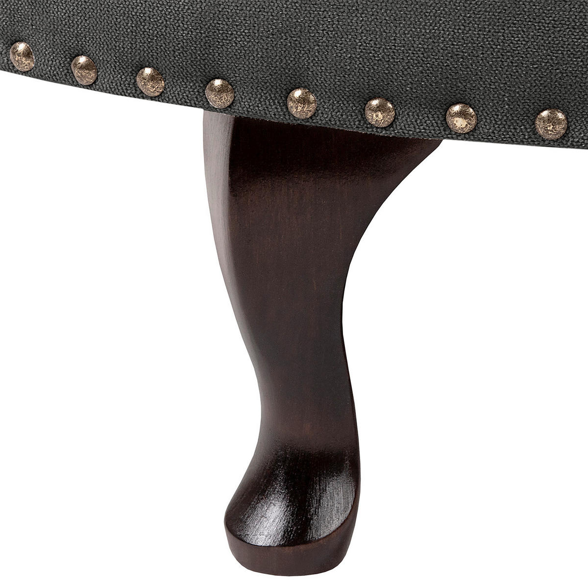 HOCKER Textil Dunkelgrau  - Dunkelgrau/Braun, Design, Holz/Textil (80/45/80cm) - Livetastic