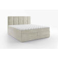 BOXSPRINGBETT 180/200 cm  in Creme  - Creme/Schwarz, Design, Kunststoff/Textil (180/200cm) - Esposa