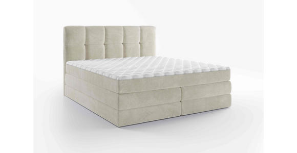 BOXSPRINGBETT 180/200 cm  in Creme  - Creme/Schwarz, Design, Kunststoff/Textil (180/200cm) - Esposa