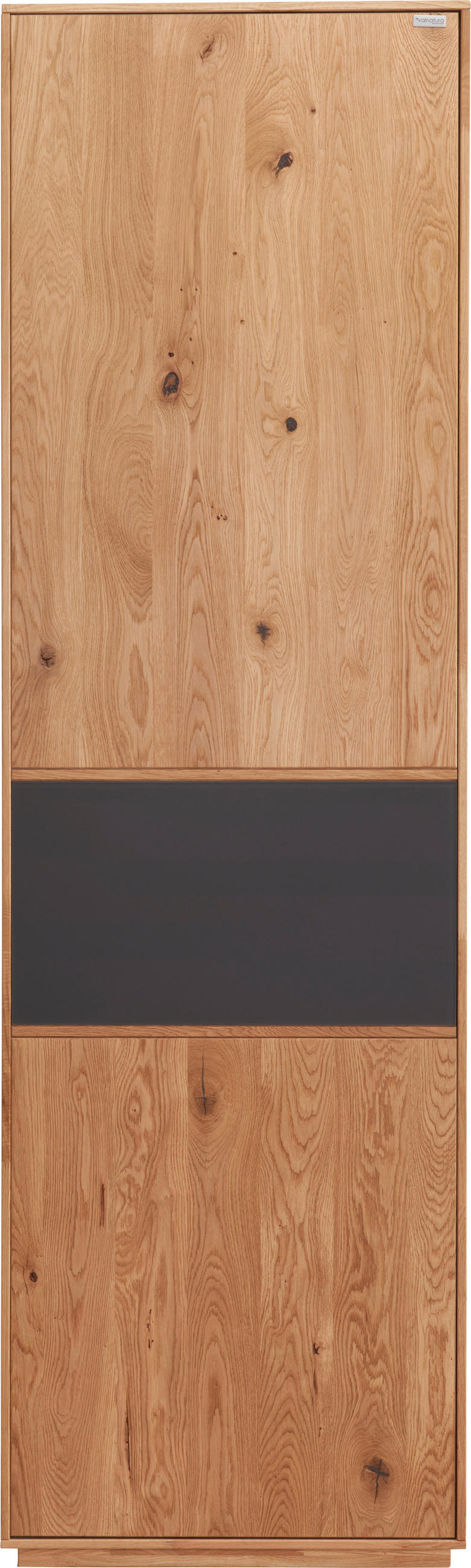 GARDEROBENSCHRANK  in 60/205/38 cm  - Eichefarben/Anthrazit, Natur, Glas/Holz (60/205/38cm) - Waldwelt