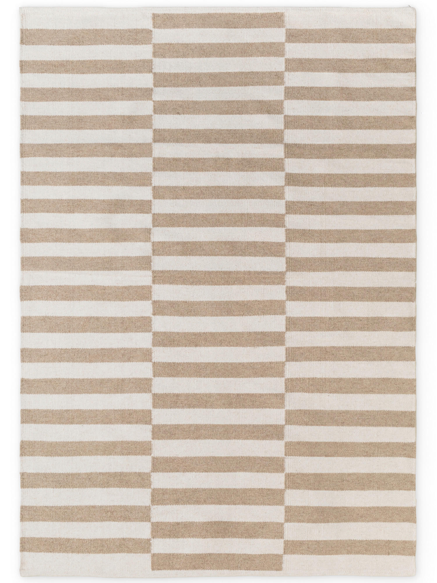 HANDWEBTEPPICH  Wohnzimmer 120/180 cm Vika Weiß, Beige rechteckig  - Beige/Weiß, Basics, Textil (120/180cm) - Hanse Home