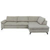 ECKSOFA in Cord, Velours Hellgrün  - Schwarz/Hellgrün, Design, Textil/Metall (291/197cm) - Beldomo Style