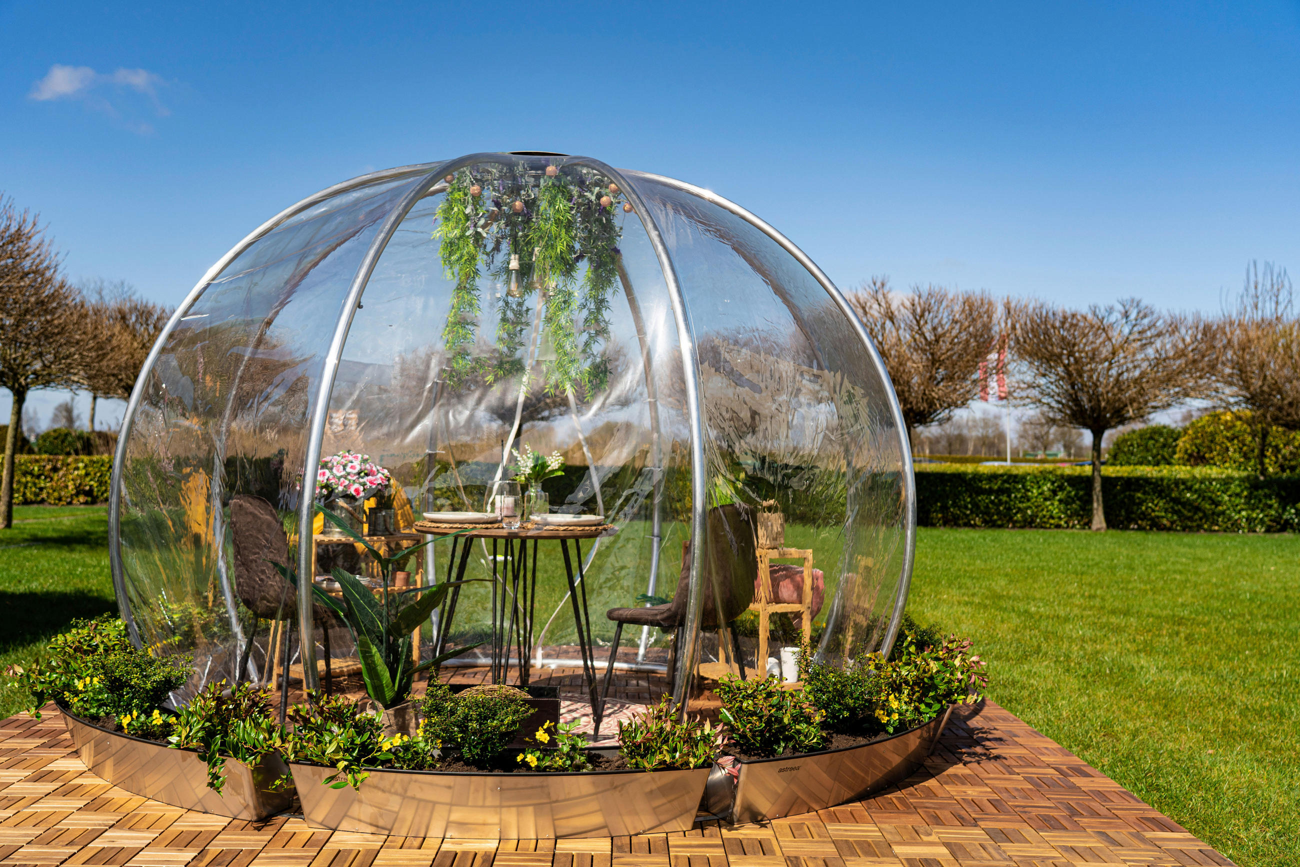 PAVILLON 303/230/303 cm Aluminium - Transparent/Silberfarben, Basics, Kunststoff/Metall (303/230/303cm)