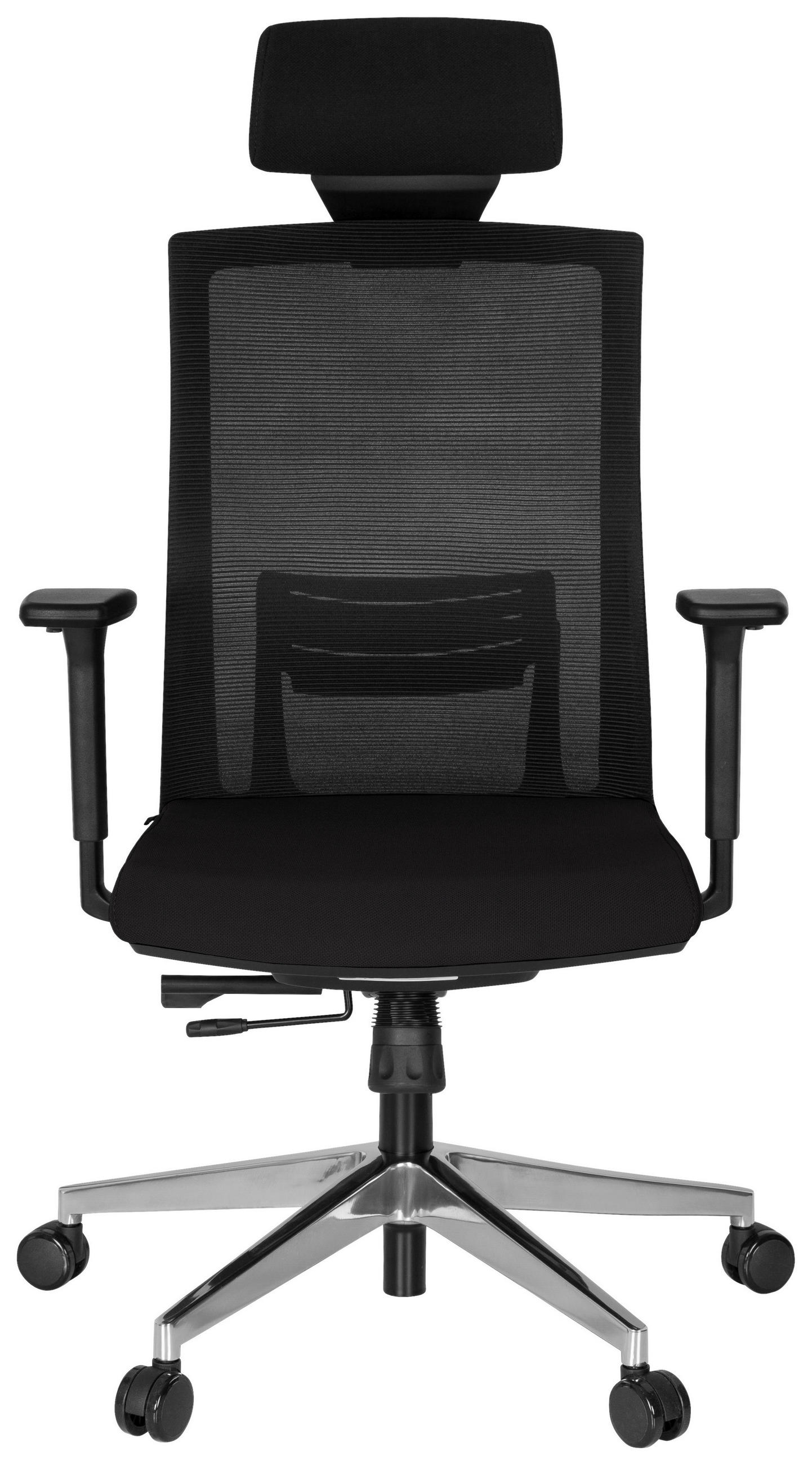 OTOČNÁ ŽIDLE, síťovina, plochá tkanina, černá - černá/barvy hliníku, Moderní, kov/textil (68/131/63cm) - MID.YOU