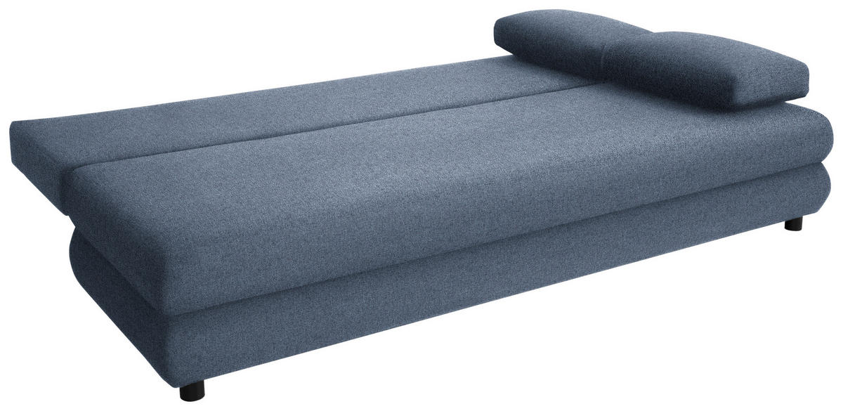 SCHLAFSOFA Webstoff Blau  - Blau/Schwarz, Design, Kunststoff/Textil (197/77/81cm) - home24