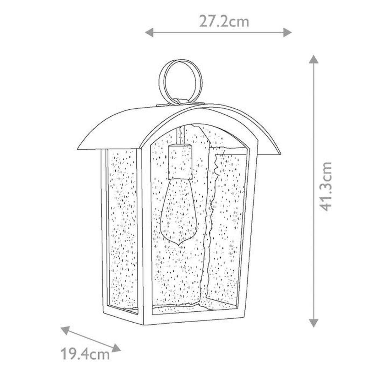 ZUNANJA STENSKA SVETILKA  Hodges       27.2/41.3/19.4 cm      - črna, Konvencionalno, umetna masa/steklo (27.2/41.3/19.4cm) - Elstead Lighting