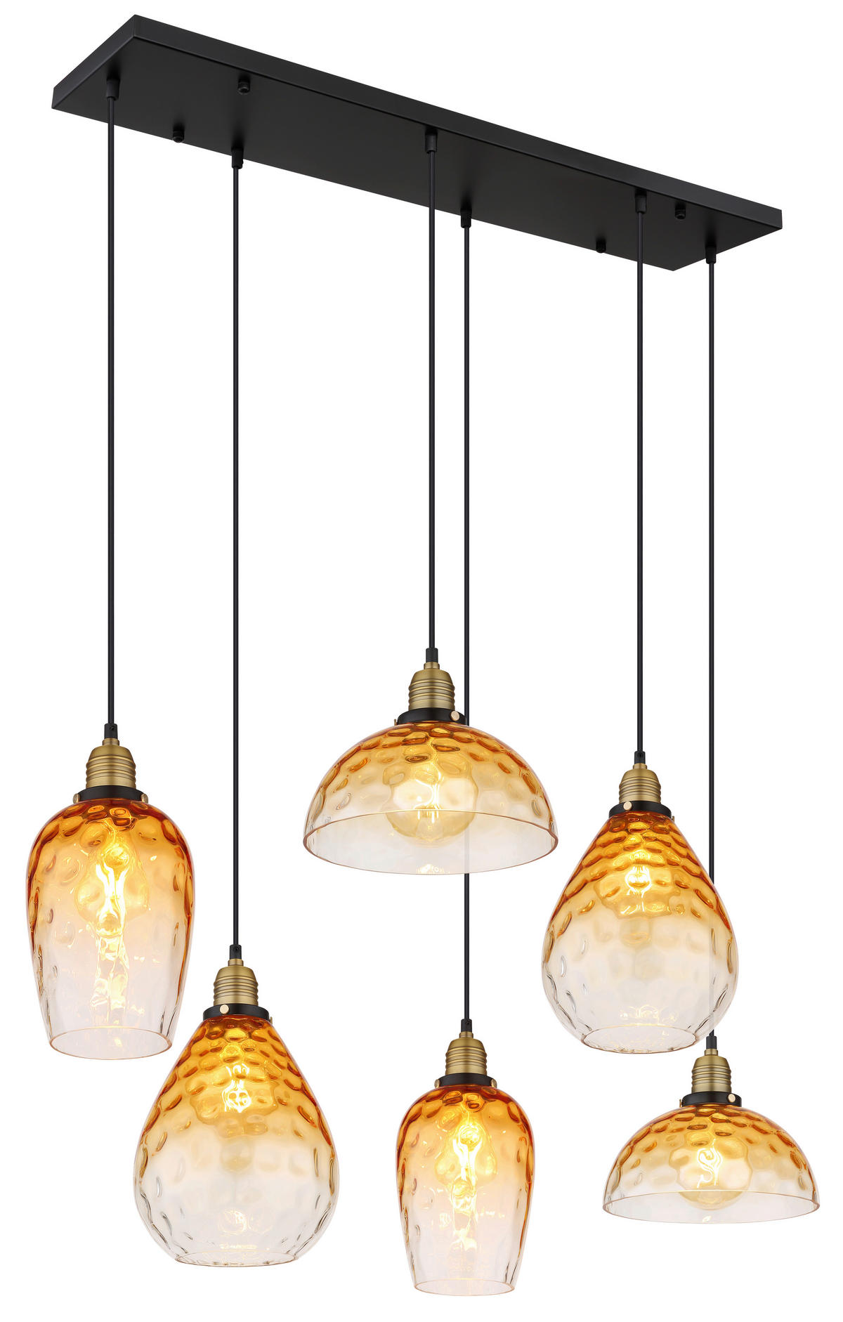 HÄNGELEUCHTE 100/39/130 cm  - Klar/Messingfarben, Basics, Glas/Metall (100/39/130cm)