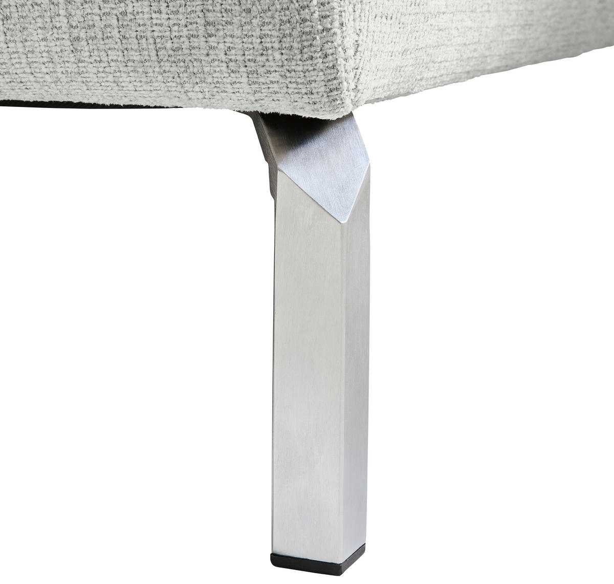 ECKSOFA Hellgrau Flachgewebe  - Chromfarben/Hellgrau, KONVENTIONELL, Textil/Metall (224/282cm) - Hom`in