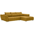 ECKSOFA in Webstoff Gelb  304/218 cm  - Gelb/Silberfarben, MODERN, Kunststoff/Textil (304/218cm) - Carryhome