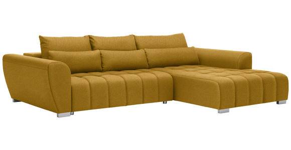 ECKSOFA in Webstoff Gelb  304/218 cm  - Gelb/Silberfarben, MODERN, Kunststoff/Textil (304/218cm) - Carryhome