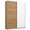 SCHWEBETÜRENSCHRANK in Weiss, Eiche Artisan  - Weiss/Alufarben, Modern, Holzwerkstoff/Metall (136/197/61cm) - Rauch Möbel