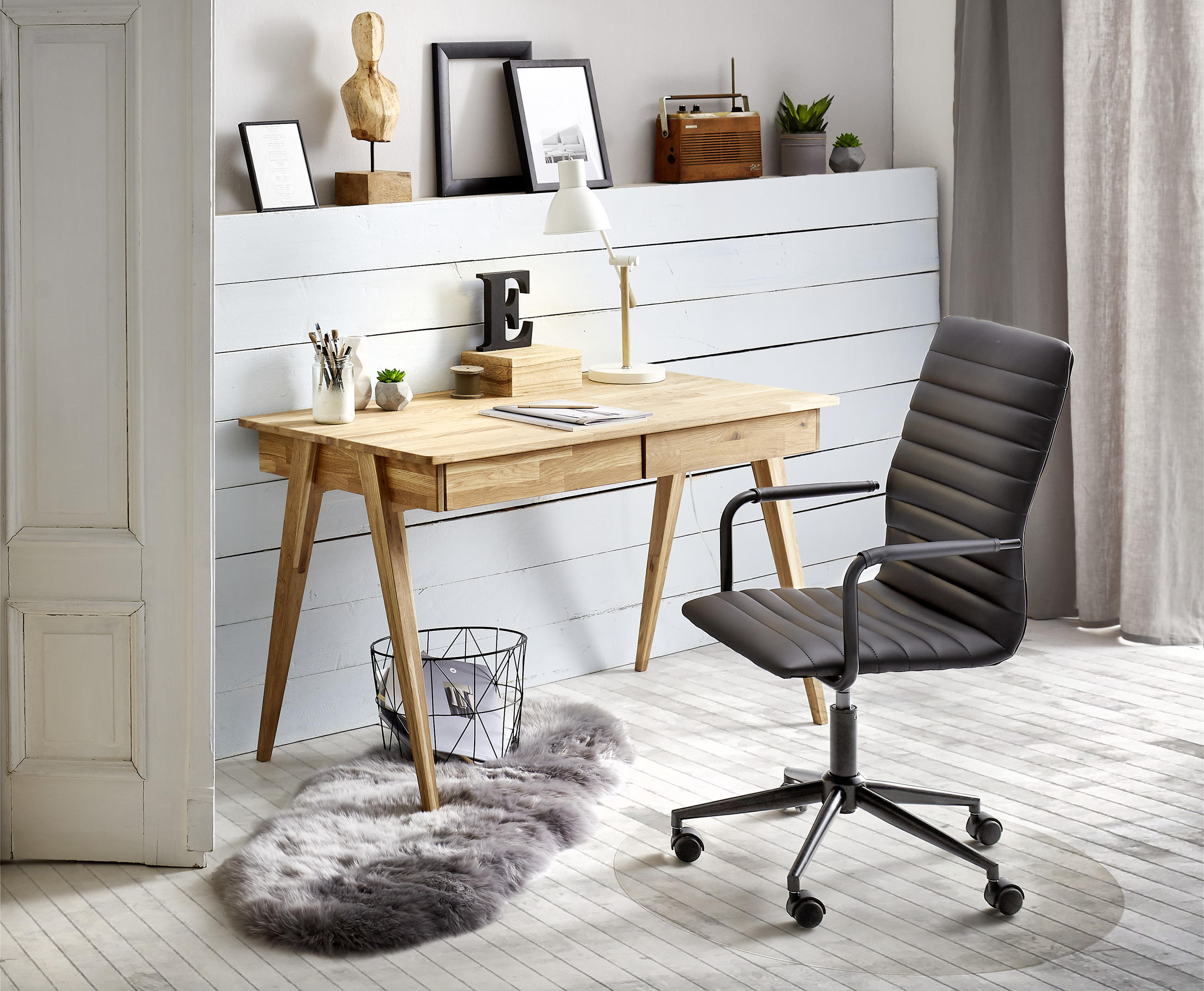 PISAĆI STOL divlji hrast drvo - divlji hrast, Natur, drvo (120/65/76cm) - Linea Natura