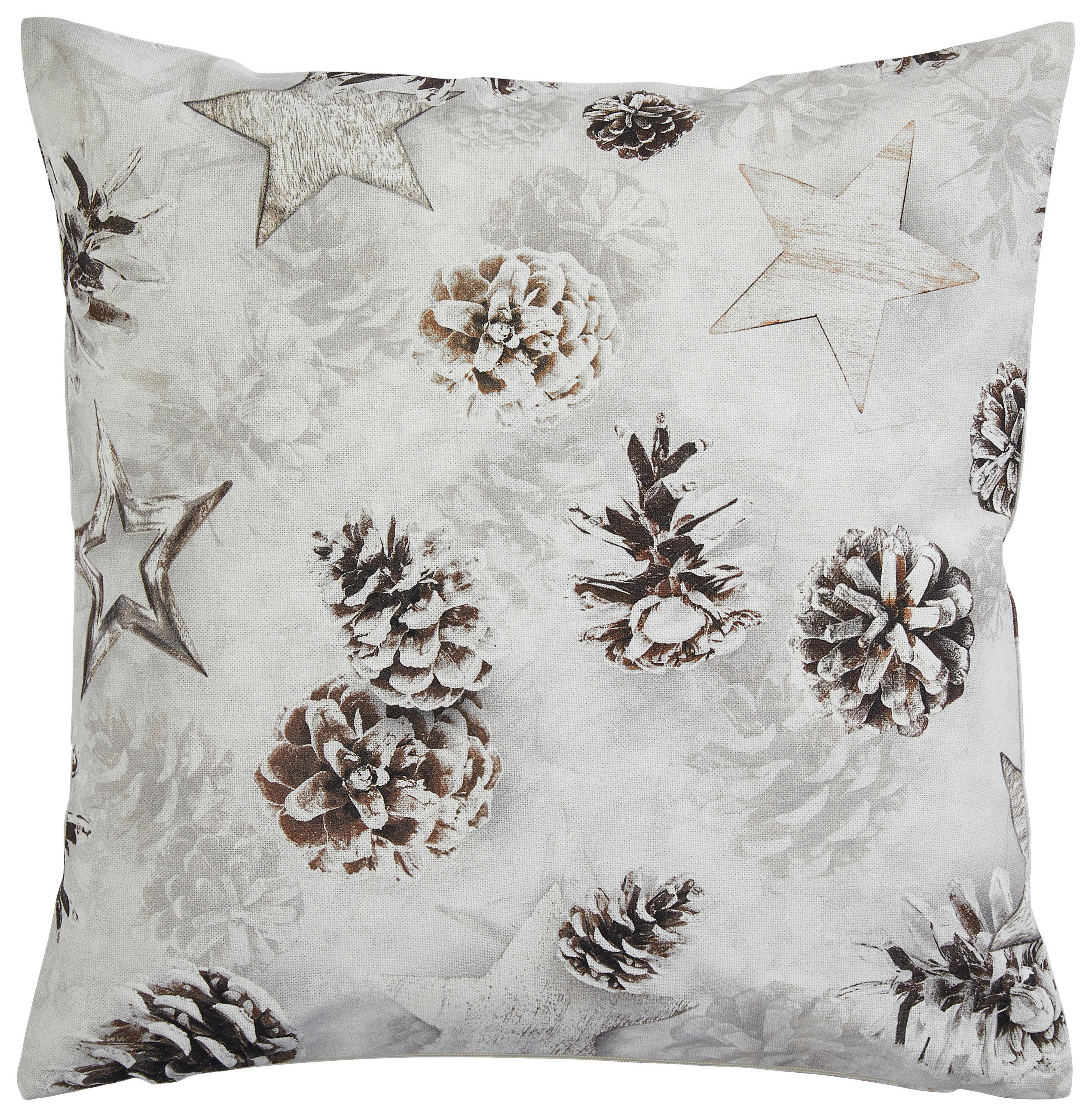 KISSENHÜLLE 40/40 cm  - Perlmutt/Braun, Basics, Textil (40/40cm) - X-Mas