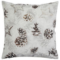 KISSENHÜLLE 40/40 cm  - Perlmutt/Braun, Basics, Textil (40/40cm) - X-Mas
