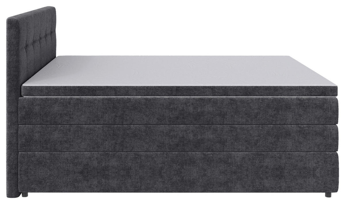 BOXSPRINGBETT 140/200 cm  in Grau  - Schwarz/Grau, Konventionell, Kunststoff/Textil (140/200cm) - Carryhome