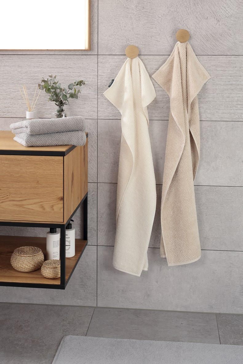 HANDTUCH Pure Uni Naturfarben, Beige  - Beige/Naturfarben, Basics, Textil (50/100cm) - Cawoe