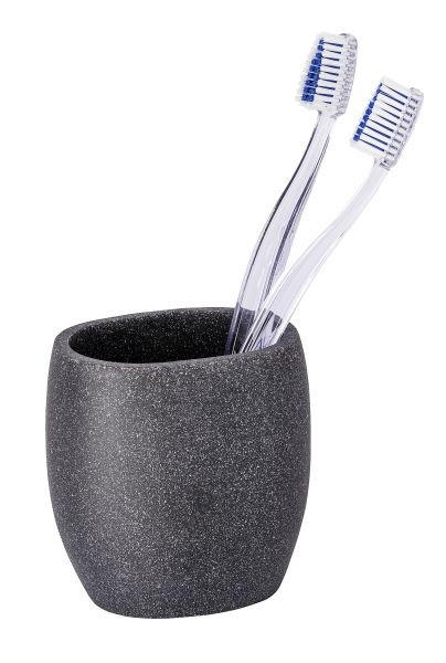 KELÍMEK NA ZUBNÍ KARTÁČEK antracitová - antracitová, Konvenční, plast (9,5/9,3/6,6cm) - Wenko