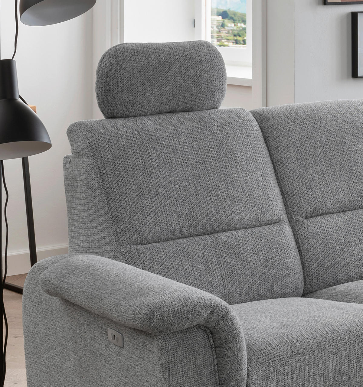 ECKSOFA Silberfarben Chenille  - Chromfarben/Silberfarben, MODERN, Textil/Metall (275/236cm) - Livetastic
