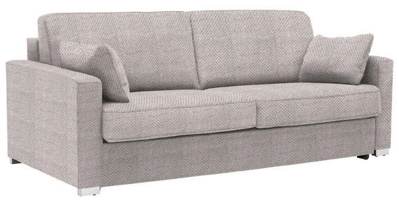 SCHLAFSOFA Webstoff Naturfarben  - Chromfarben/Naturfarben, KONVENTIONELL, Textil/Metall (208/86/97cm) - Novel