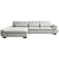 ECKSOFA  in Flachgewebe Weiß  204/341 cm  - Schwarz/Weiß, Design, Textil/Metall (204/341cm) - Xora