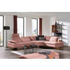 ECKSOFA in Flachgewebe Altrosa  344/271 cm  - Schwarz/Altrosa, Design, Textil/Metall (344/271cm) - Chilliano