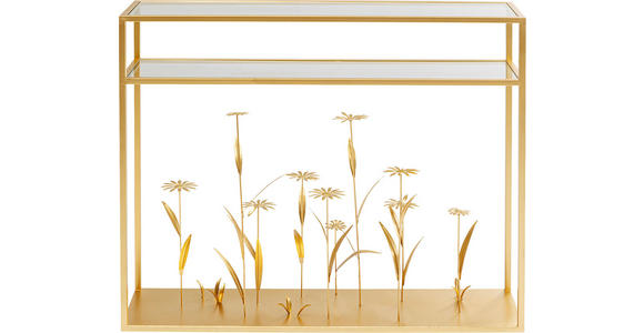 KONSOLENTISCH in Metall, Glas 100/25/85 cm    - Goldfarben, Design, Glas/Metall (100/25/85cm) - Ambia Home