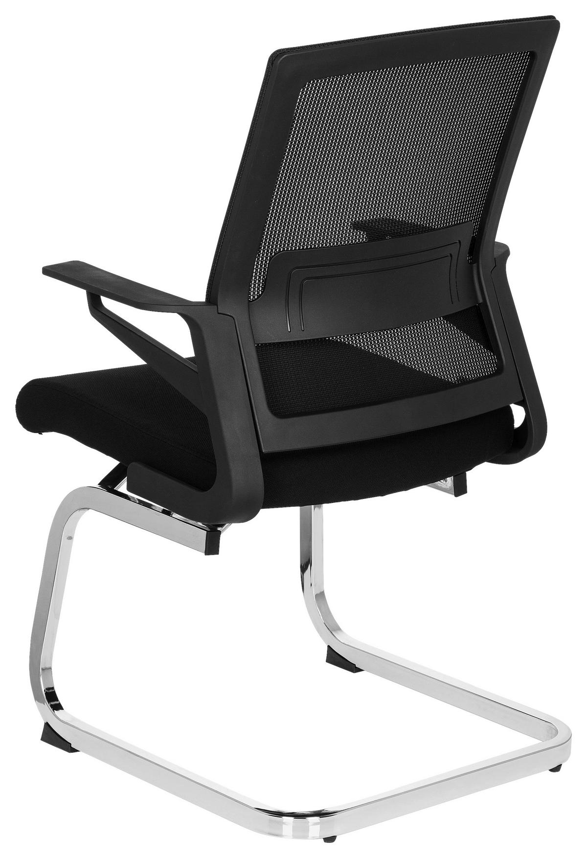 BESUCHERSTUHL Schwarz  - Chromfarben/Schwarz, MODERN, Kunststoff/Textil (59/95/54cm) - MID.YOU