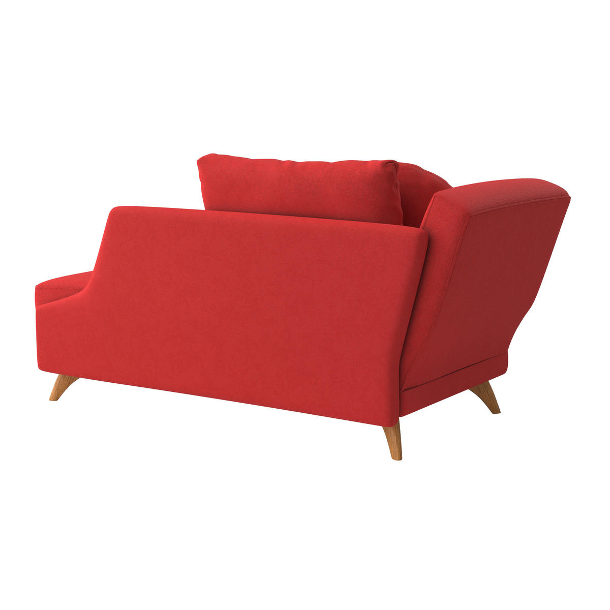 RÉCAMIERE in Flachgewebe Rot  - Eichefarben/Rot, Modern, Holz/Textil (205/74/94cm) - Bali