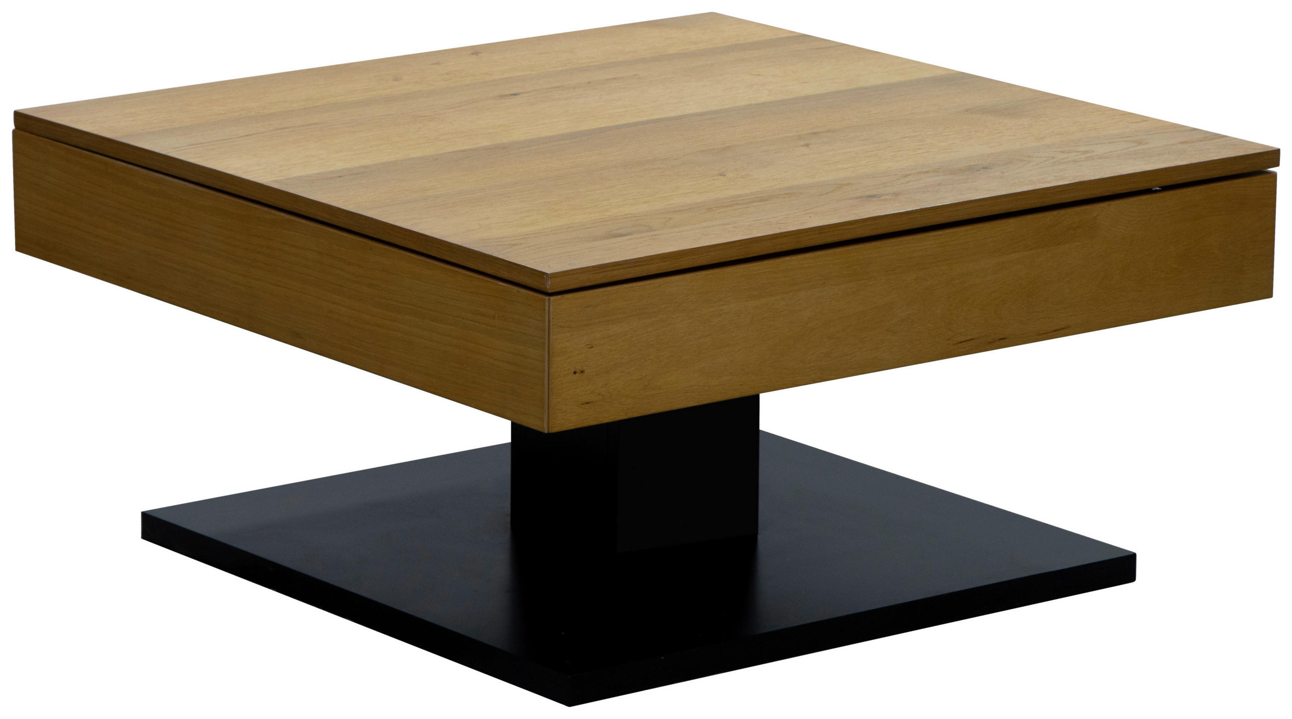 COUCHTISCH in Holz, Holzwerkstoff 75/75/38 cm  - Eichefarben/Schwarz, Design, Holz/Holzwerkstoff (75/75/38cm) - Boxxx