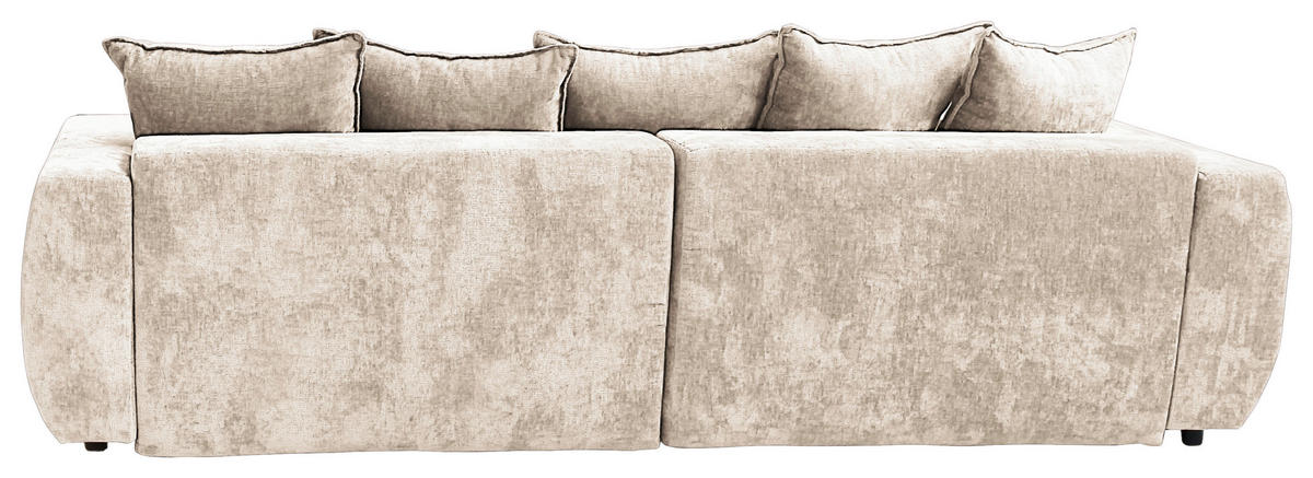 BOXSPRINGSOFA Velours Beige  - Beige/Schwarz, Trend, Kunststoff/Textil (292/71-99/127cm) - Livetastic