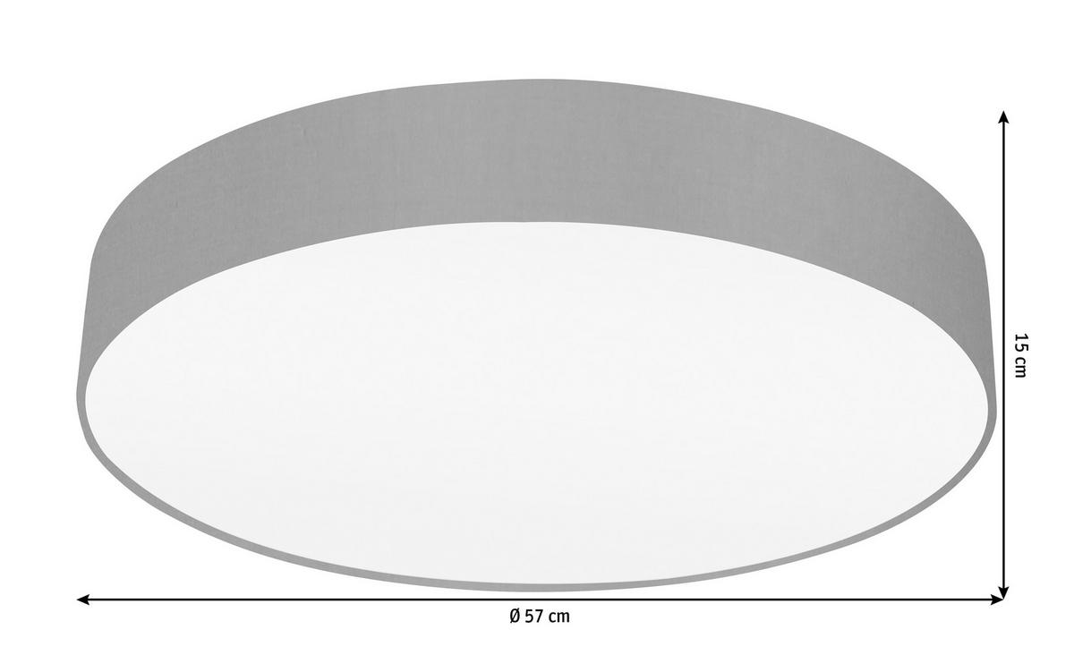 Deckenleuchte in Taupe rund Stoff kaufen