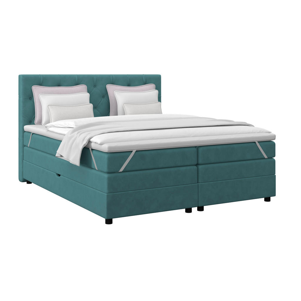 Boxspringbett Elio Petrol 180x200 cm H2
