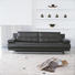 DREISITZER-SOFA Echtleder Schwarz - Chromfarben/Schwarz, Design, Leder/Metall (226/89/92cm) - Rolf Benz