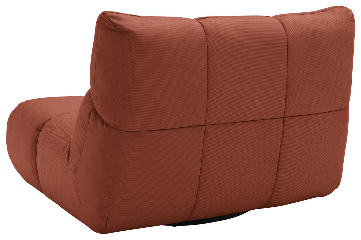 SESSEL Feincord Rostfarben  - Rostfarben/Schwarz, Design, Kunststoff/Textil (112/85/108cm) - Pure Home Lifestyle