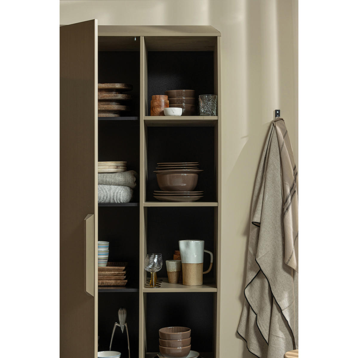 GARDEROBENSCHRANK Lowen  in 100/221/44 cm  - Schlammfarben, Design, Holz/Holzwerkstoff (100/221/44cm) - Livetastic