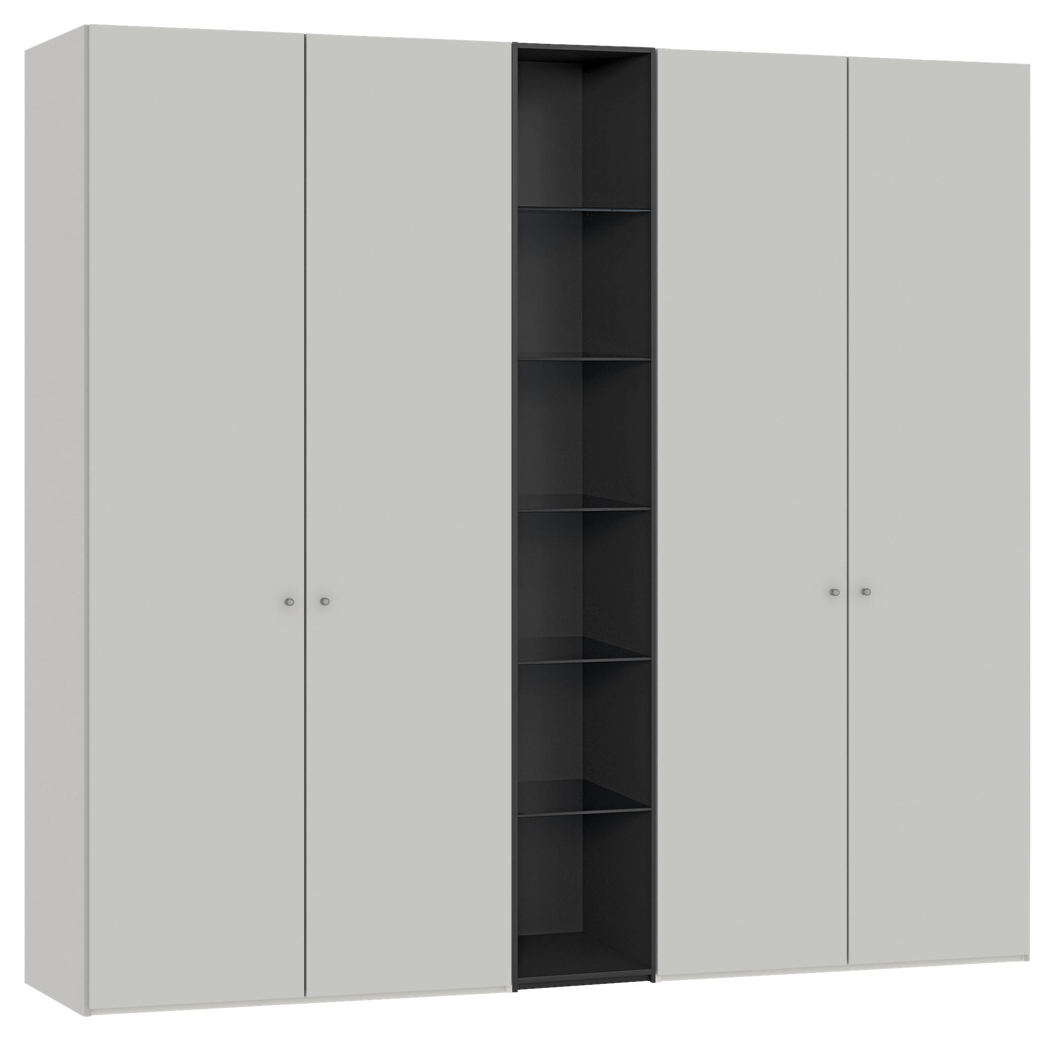 DREHTÜRENSCHRANK 241/220/59 cm 4-türig  - Silberfarben/Hellgrau, Design, Glas/Holzwerkstoff (241/220/59cm) - Jutzler