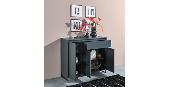 KOMMODE in 118/103/38 cm - Anthrazit, KONVENTIONELL, Holzwerkstoff (118/103/38cm) - Carryhome