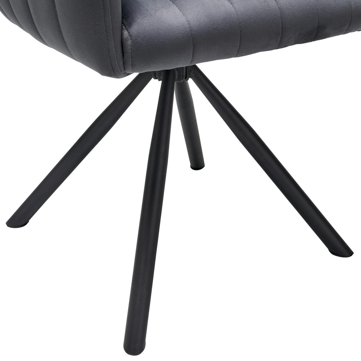 ARMLEHNSTUHL  in Eisen Samt  - Schwarz/Grau, LIFESTYLE, Textil/Metall (60/83/59cm) - MID.YOU