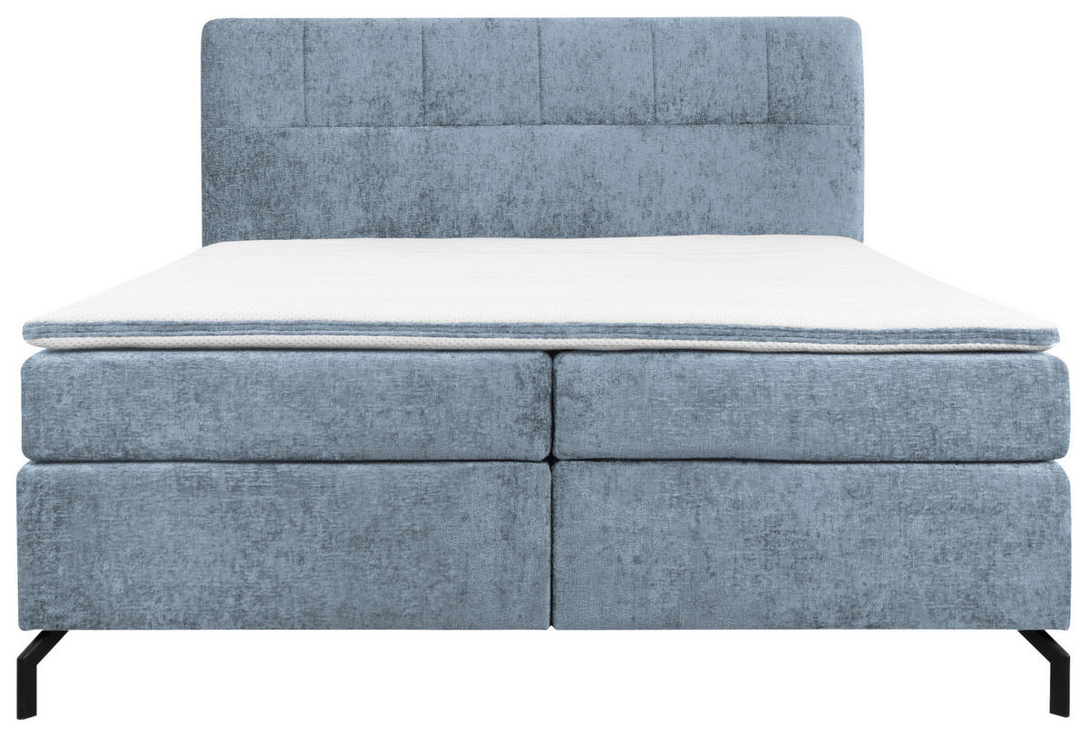 BOXSPRINGBETT 160/200 cm  in Hellblau  - Schwarz/Hellblau, Design, Textil/Metall (160/200cm) - Esposa