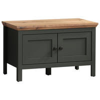 GARDEROBENBANK  in 77/48/39 cm  - Eichefarben/Schwarz, ROMANTIK / LANDHAUS, Kunststoff (77/48/39cm) - Landscape