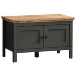 GARDEROBENBANK in 77/48/39 cm - Eichefarben/Schwarz, ROMANTIK / LANDHAUS, Kunststoff (77/48/39cm) - Landscape