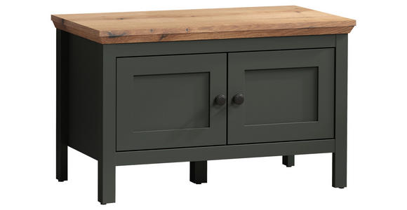 GARDEROBENBANK  in 77/48/39 cm  - Eichefarben/Schwarz, ROMANTIK / LANDHAUS, Kunststoff (77/48/39cm) - Landscape