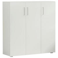 SCHUHSCHRANK Weiß  - Silberfarben/Weiß, Basics, Holzwerkstoff/Kunststoff (120/120/38cm) - Moderano