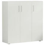 SCHUHSCHRANK  in 120/120/38 cm  - Silberfarben/Weiß, Basics, Holzwerkstoff/Kunststoff (120/120/38cm) - Moderano