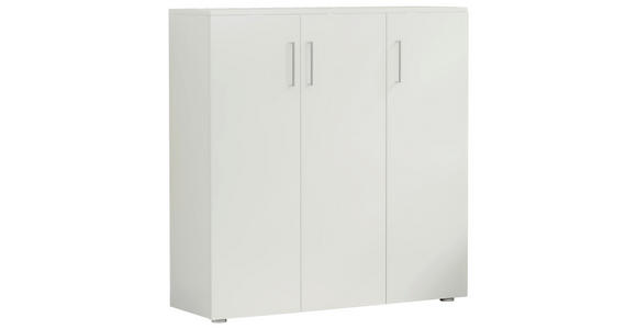 SCHUHSCHRANK  in 120/120/38 cm  - Silberfarben/Weiß, Basics, Holzwerkstoff/Kunststoff (120/120/38cm) - Moderano