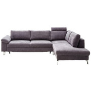 WOHNLANDSCHAFT in Textil Silberfarben - Chromfarben/Silberfarben, Design, Textil/Metall (281/200cm) - Pure Home Lifestyle