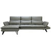 ECKSOFA Taupe Echtleder  - Taupe/Schwarz, Design, Leder/Metall (104-128/312cm) - Celina Home