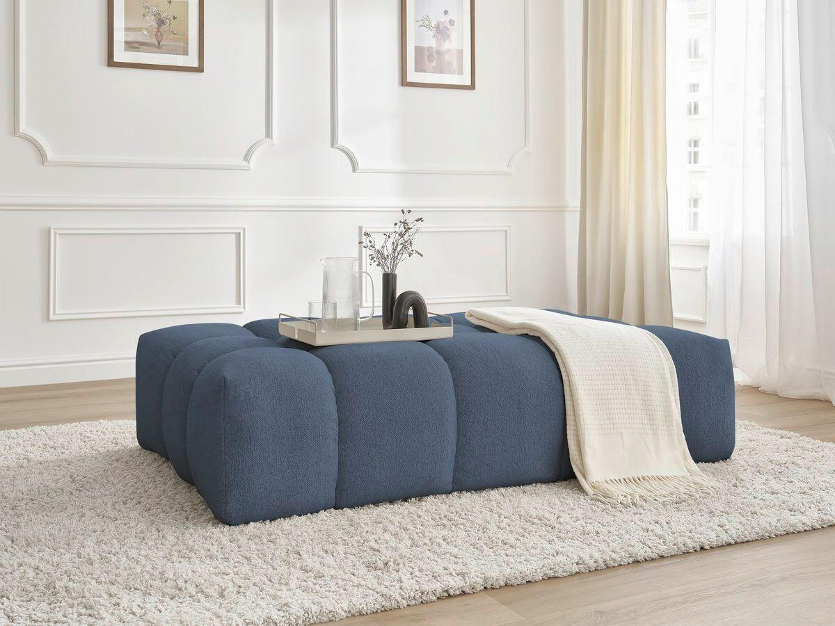 HOCKER EVEREST Flachgewebe Dunkelblau  - Schwarz/Dunkelblau, MODERN, Kunststoff/Textil (166/100/40cm)