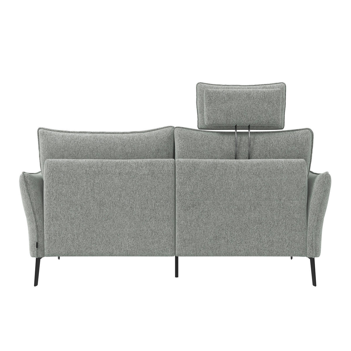 3-SITZER-SOFA Chenille Hellgrau  - Hellgrau/Schwarz, Konventionell, Textil/Metall (184/90/92cm) - Elegando